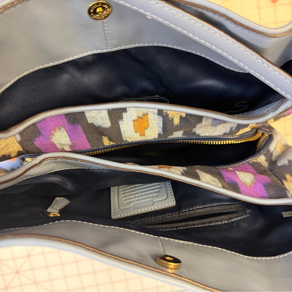Coach Multicolor Ikat Pattern Shoulder Bag - Navy, Purple, Orange, Cream - Picture 10 of 10